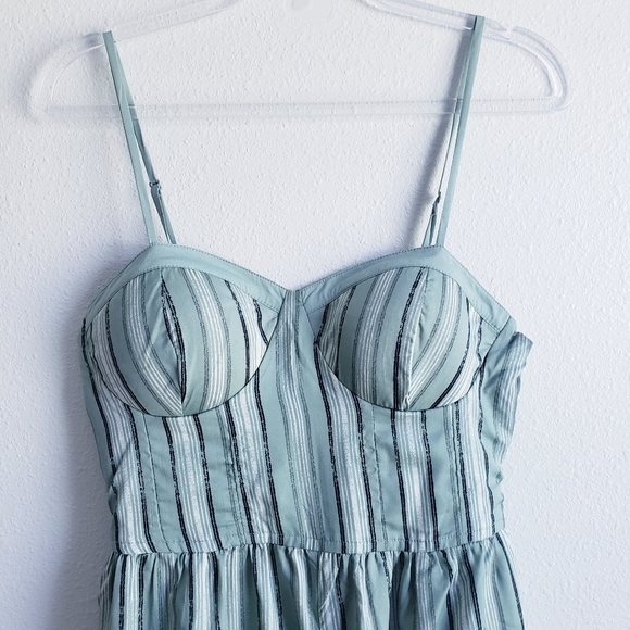 Striped Green Jumpsuit - Picture 2 of 7